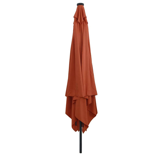 Gartenparasol Rot und Schwarz 295 x 295 x 245 cm