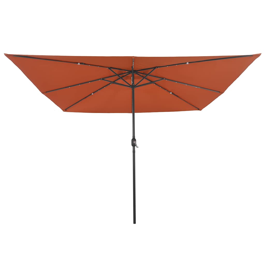 Gartenparasol Rot und Schwarz 295 x 295 x 245 cm