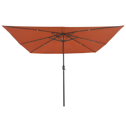 Gartenparasol Rot und Schwarz 295 x 295 x 245 cm