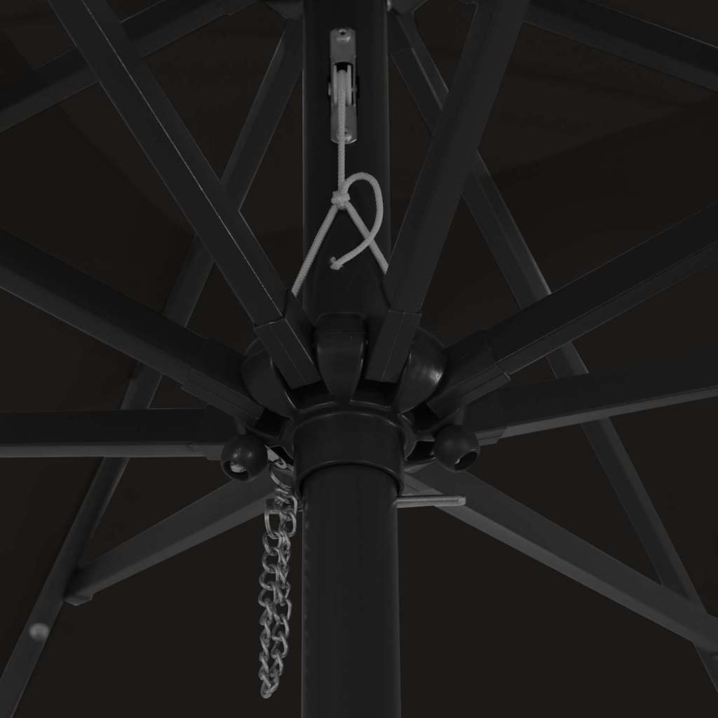 Gartenparasol Schwarz 295 x 295 x 245 cm Polyester und Stahl