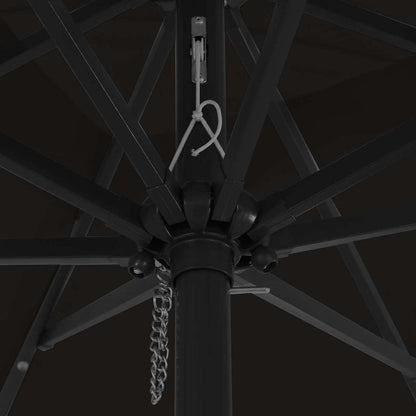 Gartenparasol Schwarz 295 x 295 x 245 cm Polyester und Stahl