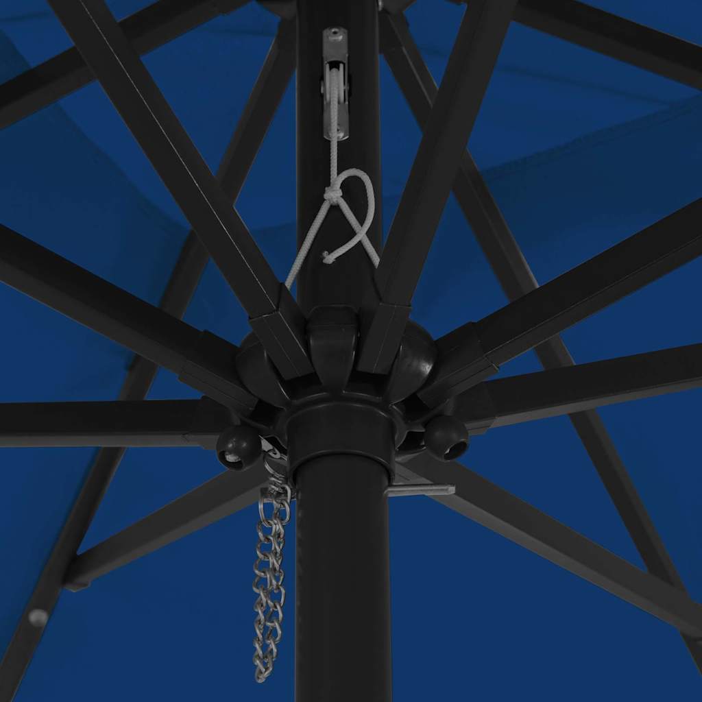 Gartenparasol Blau und Schwarz 295 x 295 x 245 cm