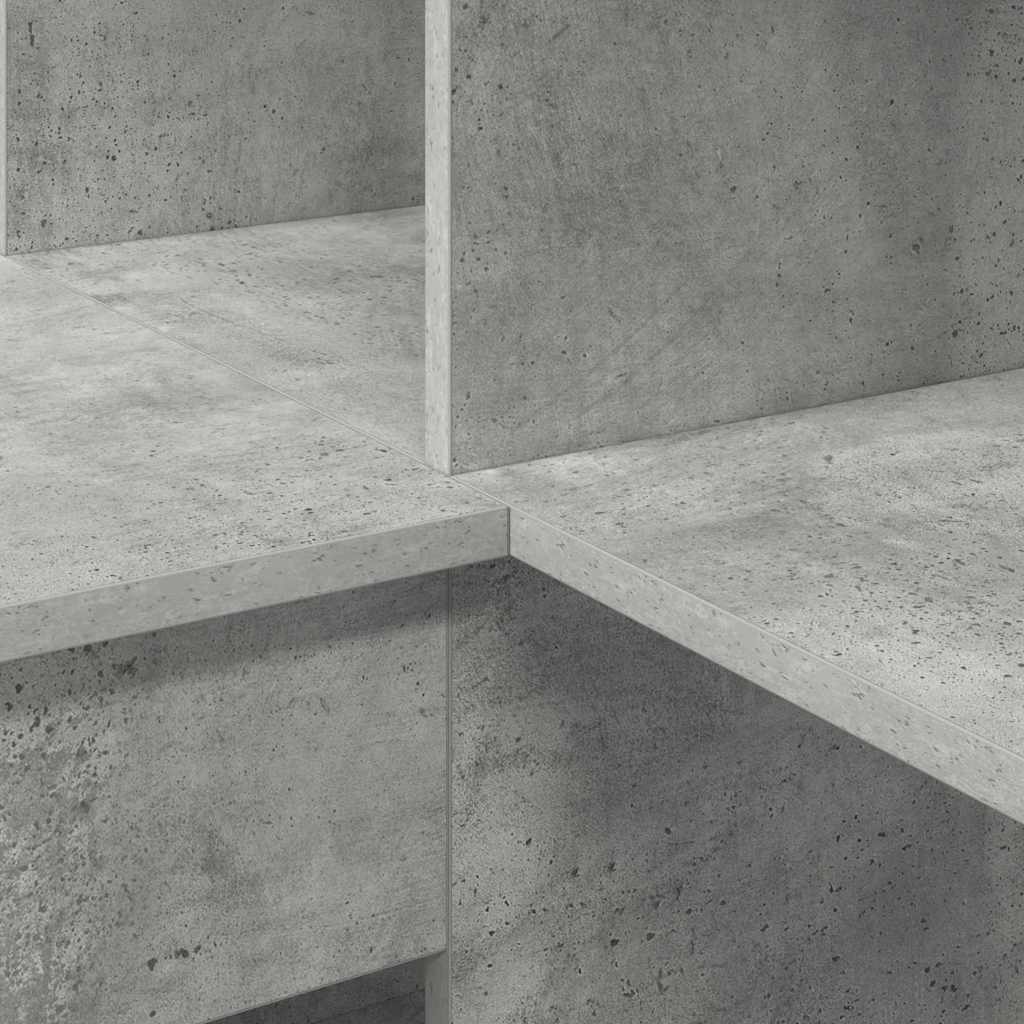 Eck-Schreibtisch mit Regal Beton Grau 101,5 x 149,5 x 149,5 cm