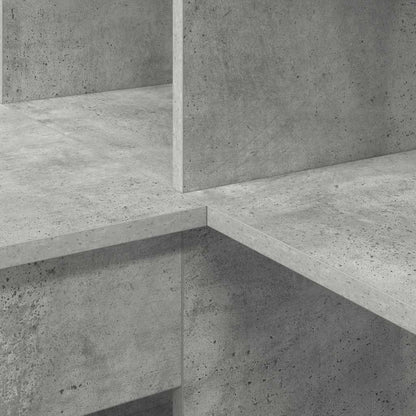 Eck-Schreibtisch mit Regal Beton Grau 101,5 x 149,5 x 149,5 cm