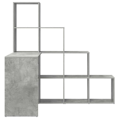 Eck-Schreibtisch mit Regal Beton Grau 101,5 x 149,5 x 149,5 cm