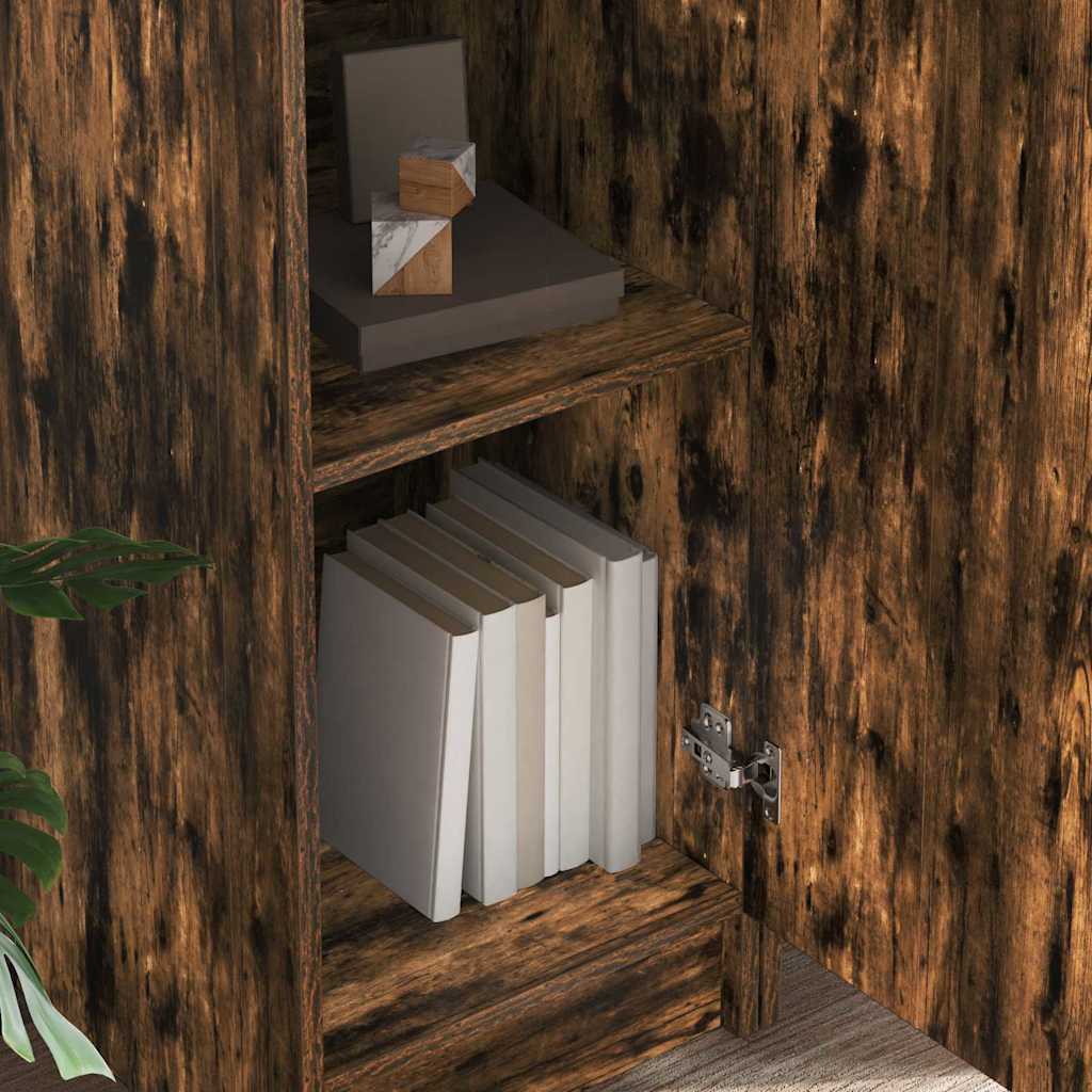 Schreibtisch mit Stauraum 2 pcs Geräucherte Eiche Holzwerkstoff