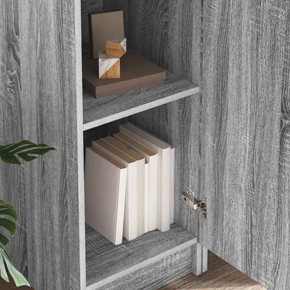 Schreibtisch mit Stauraum mit Regal mit Tür 2 pcs Grau Sonoma