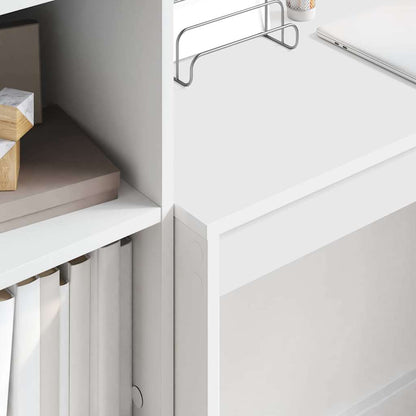 Schreibtisch mit Stauraum mit Regal 2 pcs Weiß Holzwerkstoff