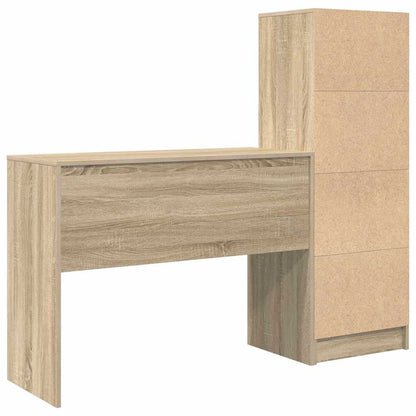 Schreibtisch mit Stauraum 2 pcs Sonoma-Eiche Holzwerkstoff