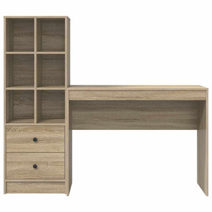 Schreibtisch mit Stauraum 2 pcs Sonoma-Eiche Holzwerkstoff