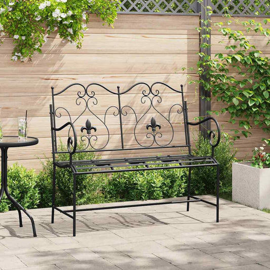 Gartenbank Schwarz 104 x 54 x 93cm Stahl