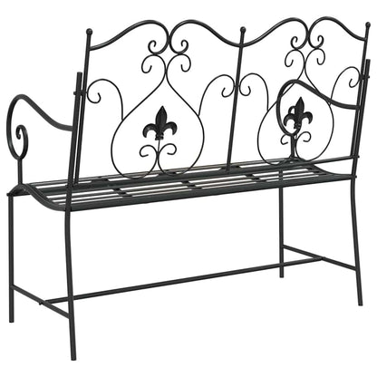 Gartenbank Schwarz 104 x 54 x 93cm Stahl