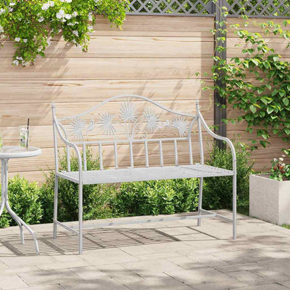 Gartenbank Weiß 104 x 54 x 93cm Stahl