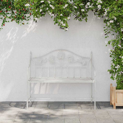 Gartenbank Weiß 104 x 54 x 93cm Stahl