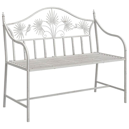 Gartenbank Weiß 104 x 54 x 93cm Stahl