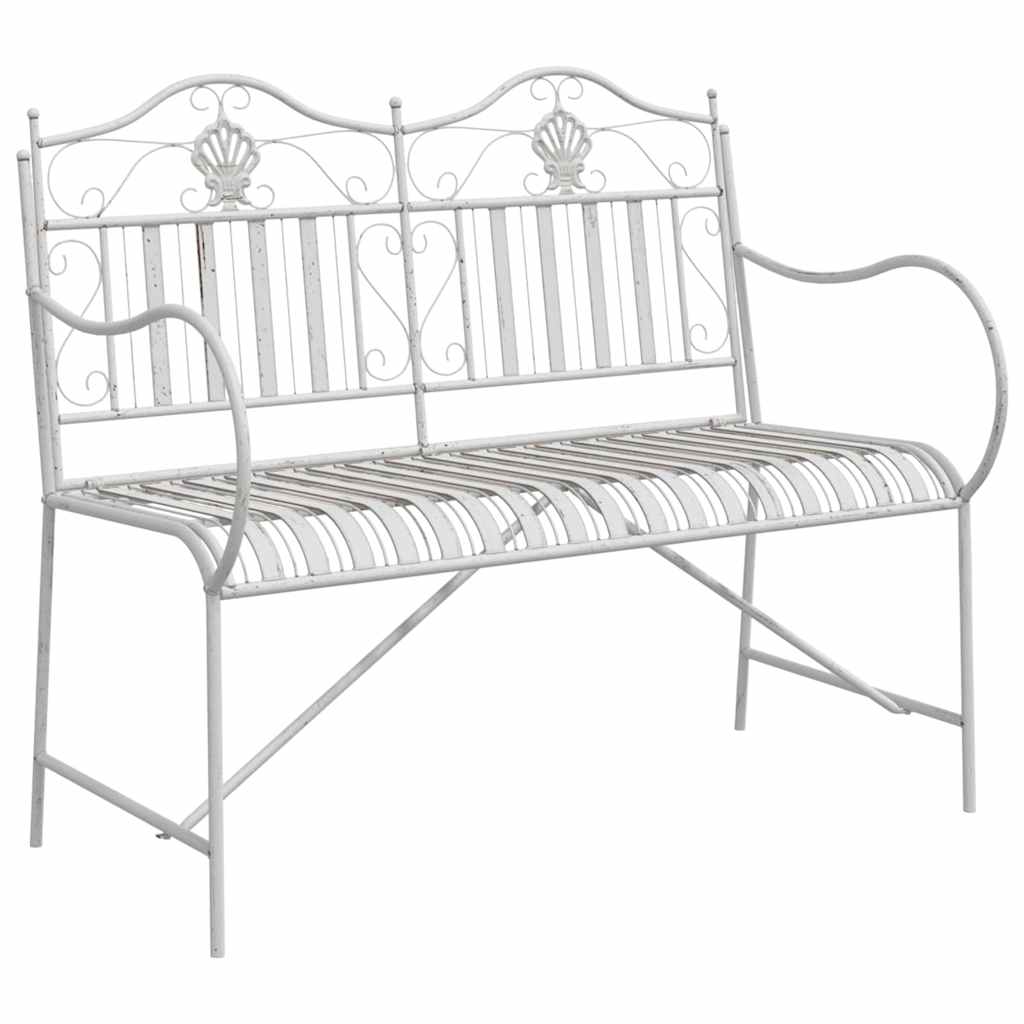 Gartenbank Weiß 104 x 54 x 93cm Stahl