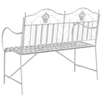 Gartenbank Weiß 104 x 54 x 93cm Stahl