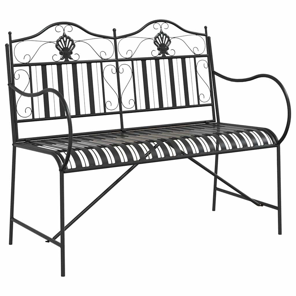 Gartenbank Schwarz 104 x 54 x 93cm Stahl