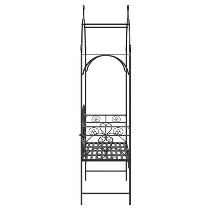 Gartenbank mit Kissen Schwarz 104 x 54 x 93cm Stahl