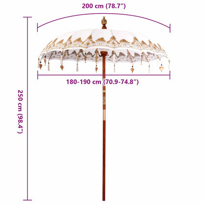 Balinesischer Sonnenschirm Creme 190 x 190 x 260 cm