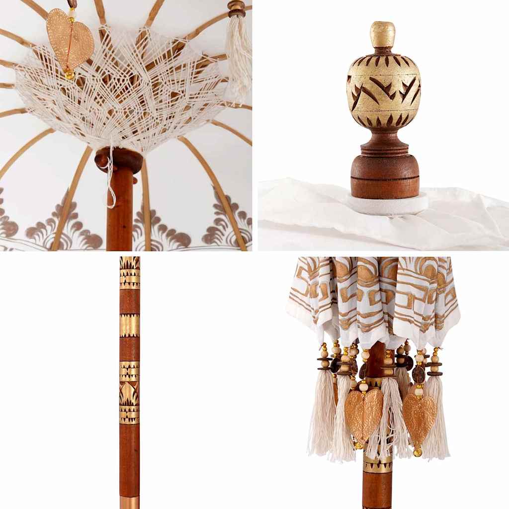 Balinesischer Sonnenschirm Creme 95 x 95 x 260 cm