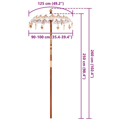 Balinesischer Sonnenschirm Creme 95 x 95 x 260 cm