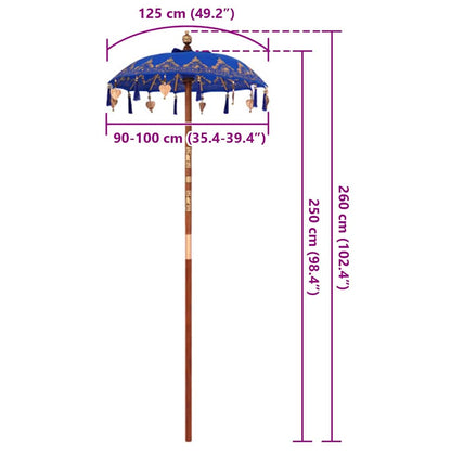 Balinesischer Sonnenschirm Blau 95 x 95 x 260 cm