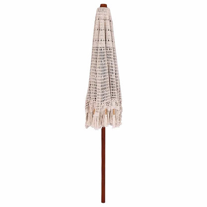 Macrame Sonnenschirm Creme 252,5 x 252,5 x 260 cm