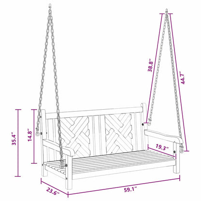 Schaukelbank Other Braun 114 x 60 x 64 cm Teak-Massivholz