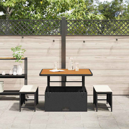 Garten Essgruppe Schwarz Poly-Rattan