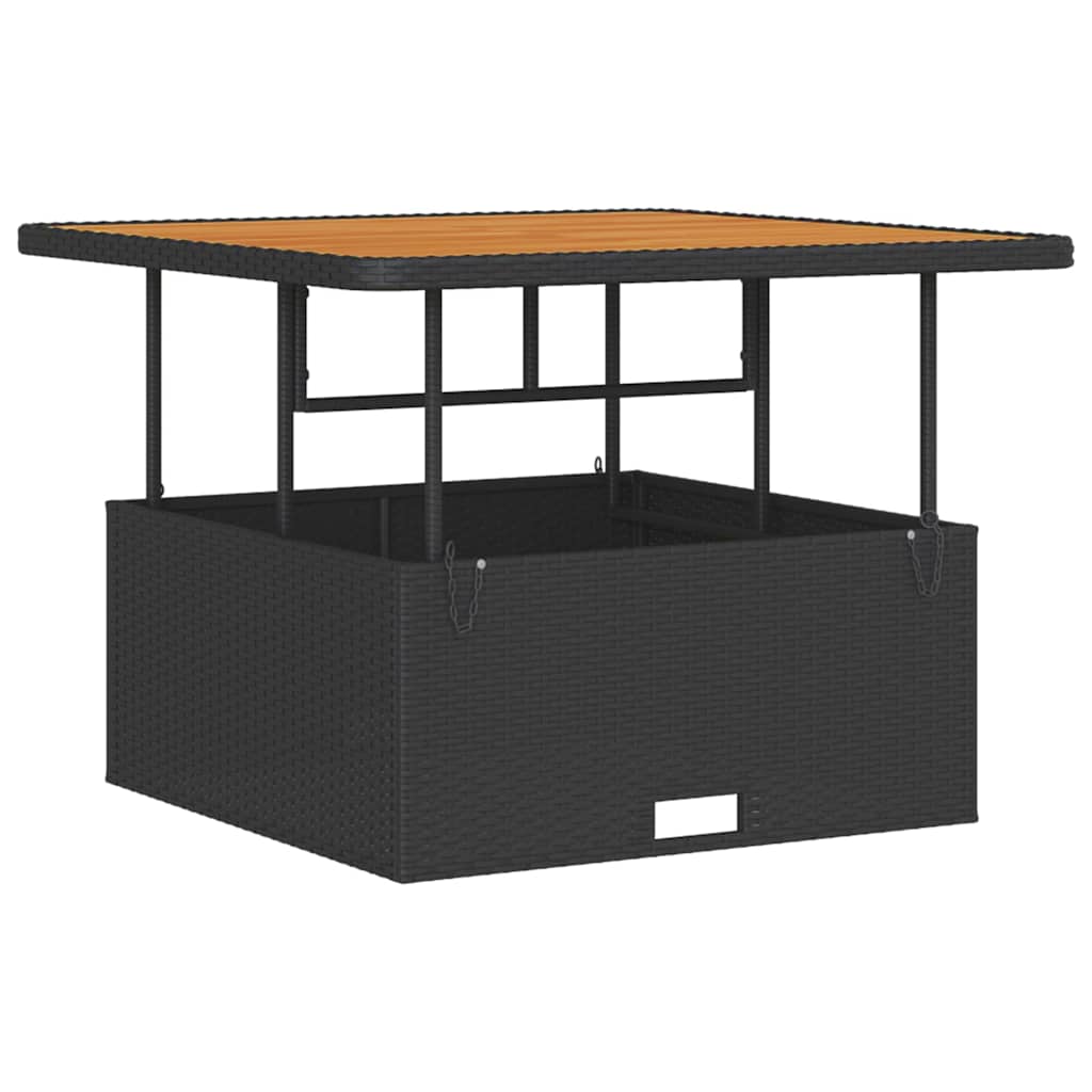 Garten Essgruppe Schwarz Poly-Rattan