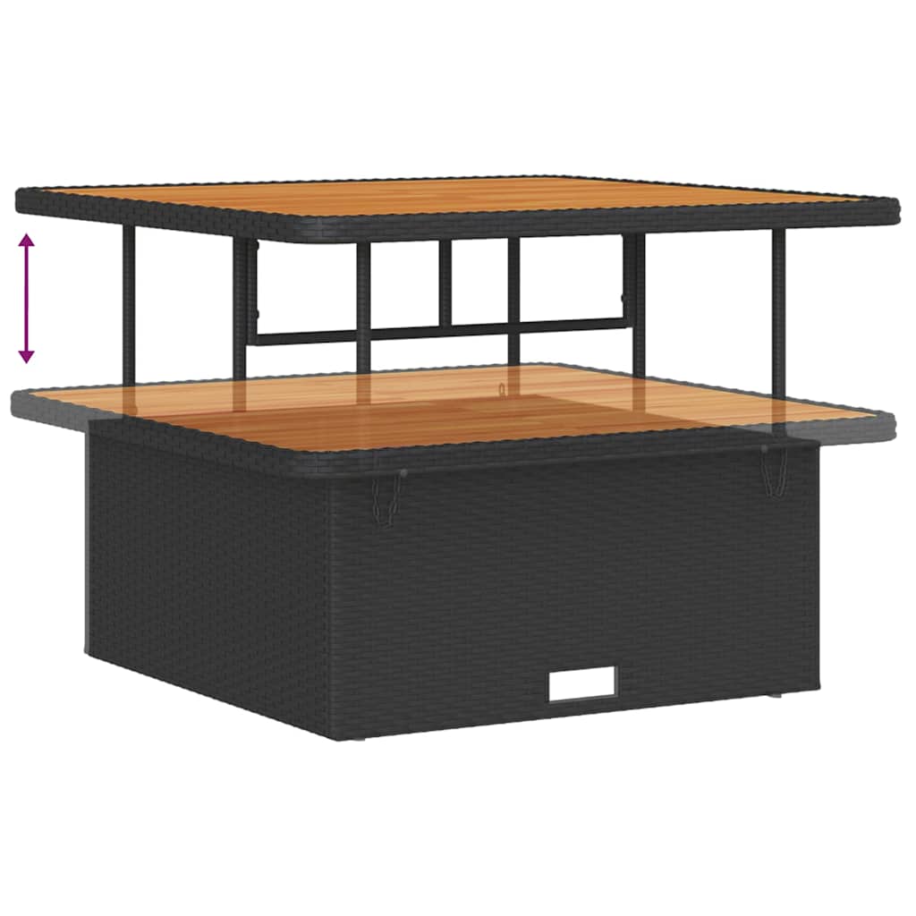 Garten Essgruppe Schwarz Poly-Rattan