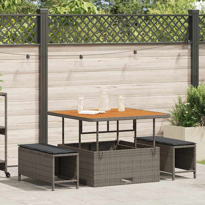 Garten Essgruppe Grau Poly-Rattan