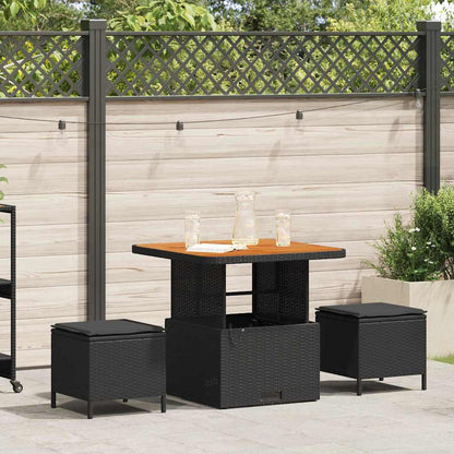 Garten Essgruppe Schwarz Poly-Rattan