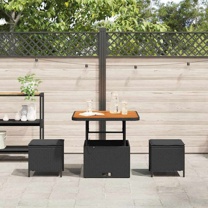 Garten Essgruppe Schwarz Poly-Rattan