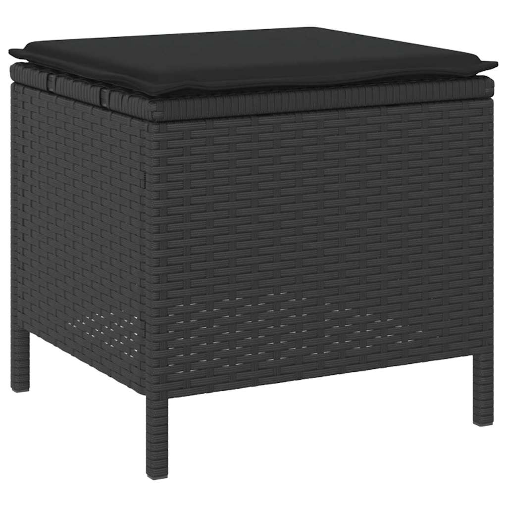 Garten Essgruppe Schwarz Poly-Rattan