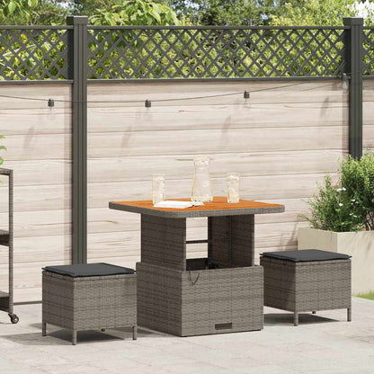 Garten Essgruppe Grau Poly-Rattan