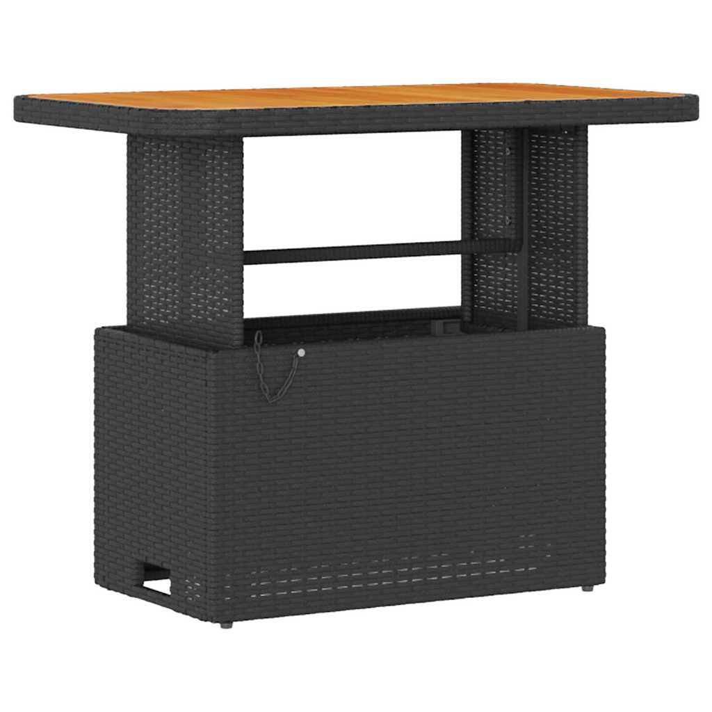 Garten Essgruppe Schwarz Poly-Rattan