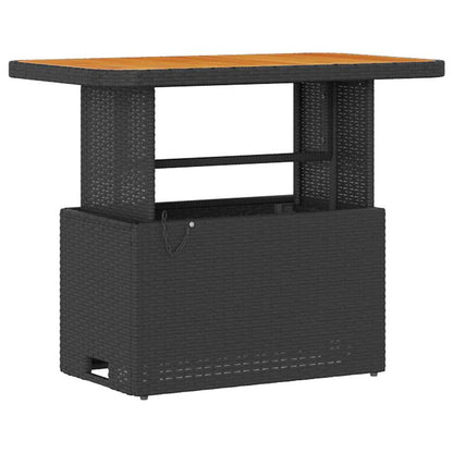 Garten Essgruppe Schwarz Poly-Rattan