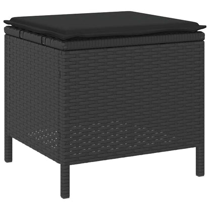 Garten Essgruppe Schwarz Poly-Rattan