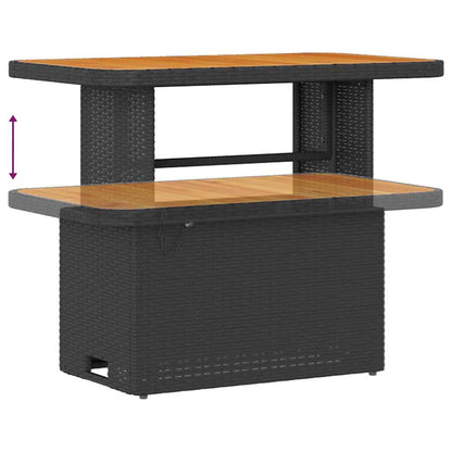 Garten Essgruppe Schwarz Poly-Rattan