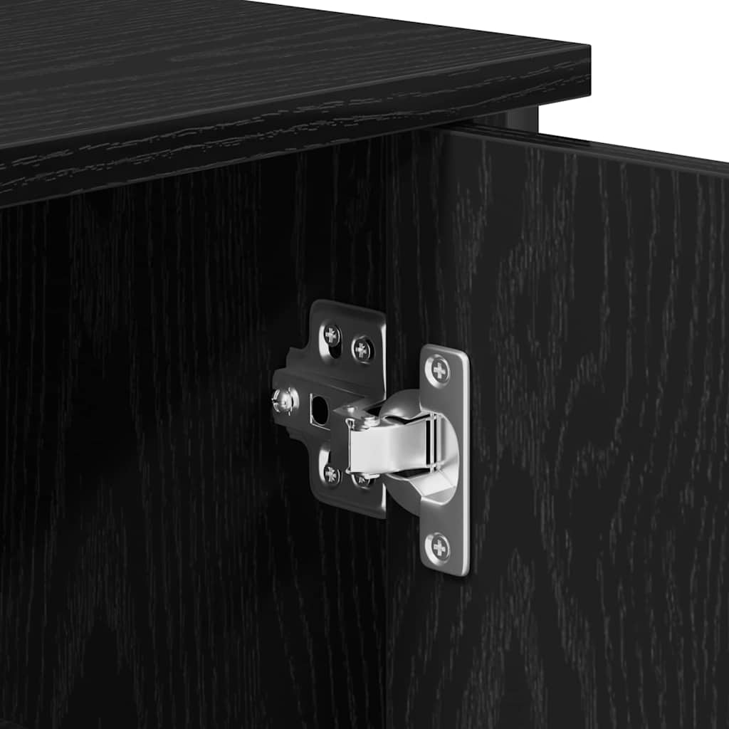 Sideboard Schwarz Eichen-Optik 70 x 30 x 80 cm Holzwerkstoff