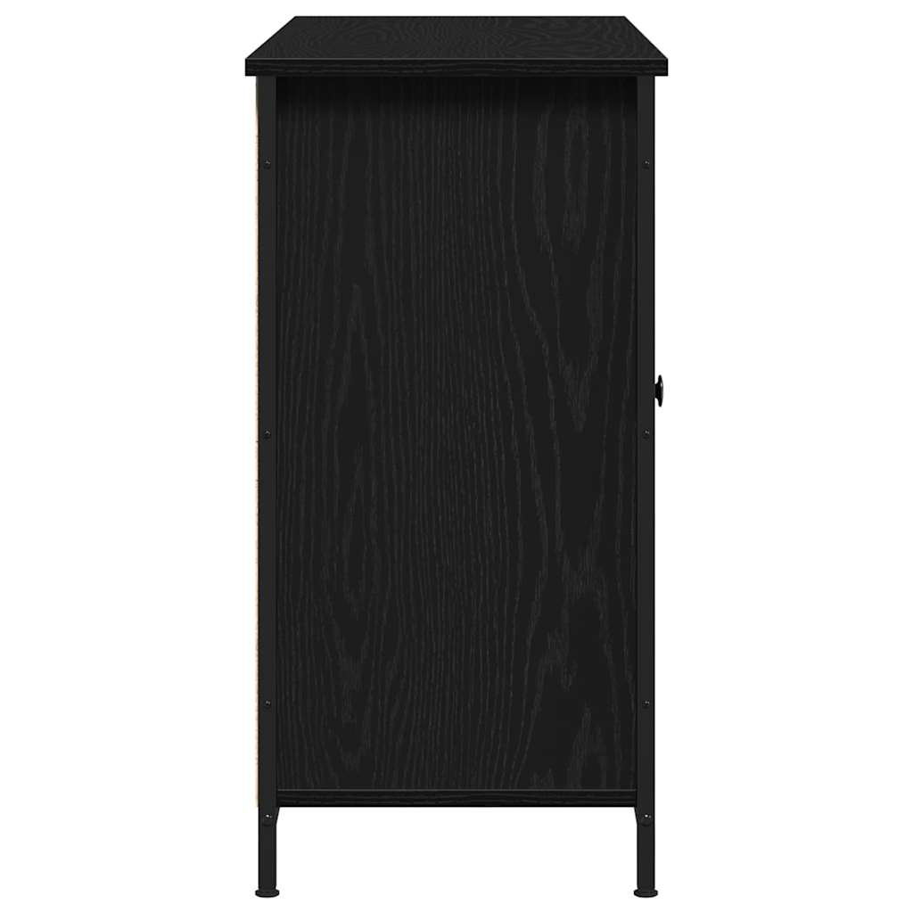 Sideboard Schwarz Eichen-Optik 100 x 35 x 70 cm Holzwerkstoff