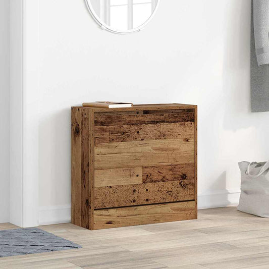 Schuhschrank mit Speicher Altholz 60 x 21 x 57 cm Holzwerkstoff