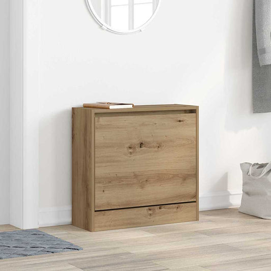 Schuhschrank Eiche handwerklich 60 x 21 x 57 cm Holzwerkstoff