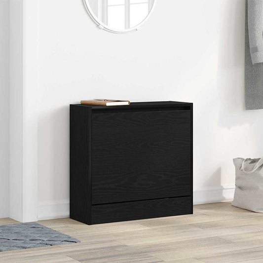 Schuhschrank Schwarze Eiche 60 x 21 x 57 cm Holzwerkstoff
