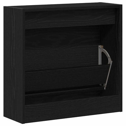 Schuhschrank Schwarz Eichen-Optik 60 x 21 x 57 cm Holzwerkstoff