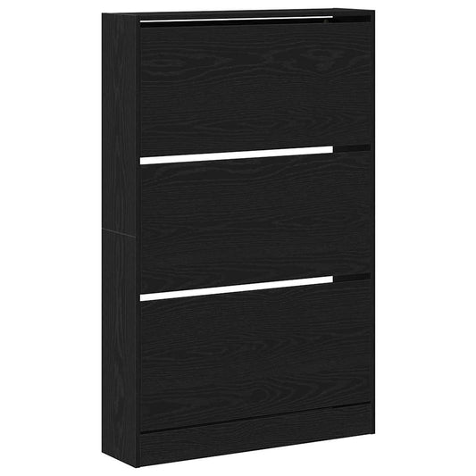 Schuhschrank Schwarze Eiche 80 x 21 x 125.5 cm Holzwerkstoff