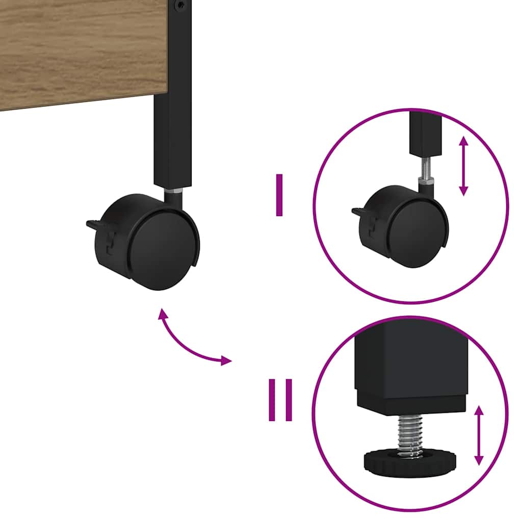 Küchentrolley Artisan-Eiche 50 x 30 x 70 cm Holzwerkstoff