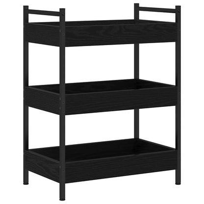 Küchentrolley Schwarz Eichen-Optik 50 x 30 x 70 cm